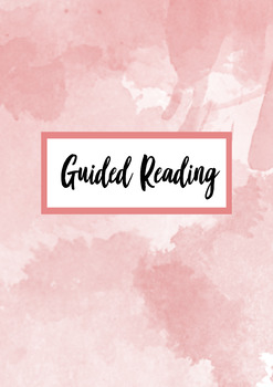 Preview of Watercolour Guided Reading Binder Cover | Coral