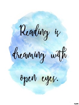 Watercolour Inspirational Quotes- Reading by Miss Learning Bee | TpT