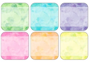 Preview of Watercolour Labels EDITABLE Blank Square/Rectangle