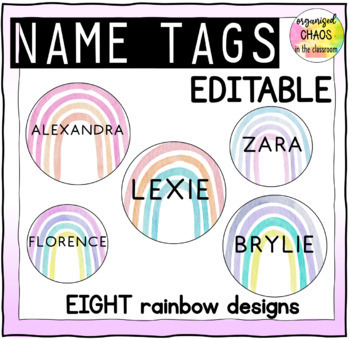 Chalkboard Labels - EDITABLE - Name Tags - Round Tags - Flash Cards BUNDLE