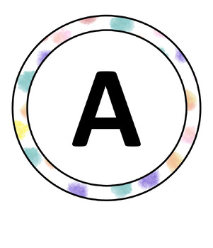 Preview of Watercolour Soft Rainbow Circle Alphabet Letters
