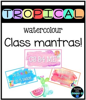 Preview of Tropical watercolour themed class mantras