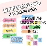 Watercolour classroom labels