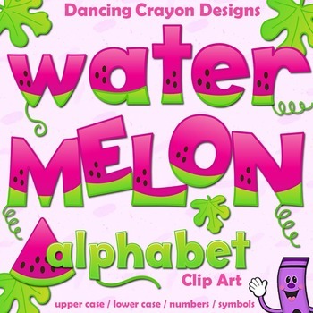 Preview of Watermelon Alphabet Letters Clip Art | Bulletin Board Letters and Numbers