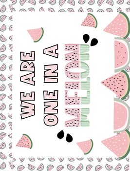 Preview of Watermelon Bulletin Board Kit- One in a Melon