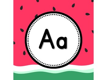 Preview of Watermelon Classroom Décor Set 172 sheets, Summer Alphabet, Numbers