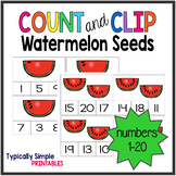 Watermelon Count and Clip Cards 1-20