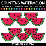 Summer Watermelon Counting Clipart + FREE Blacklines - Com