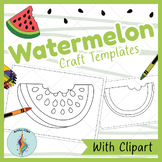 Watermelon Craft Template Set: Fruit & Summer Coloring, Pi