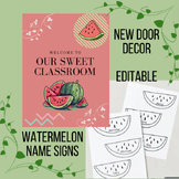 Watermelon Door Decor| Summer Name Signs| Door Signs Edita