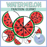 Watermelon Fraction Clipart - Fruit Fraction Clipart