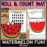 Watermelon Fun Roll and Count Mat with Printable Manipulat