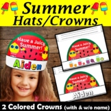 Watermelon Hat /Crown Editable Name, Summer Craft activity|Last day of School #3