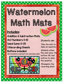 Preview of Watermelon Math: Addition & Subtraction