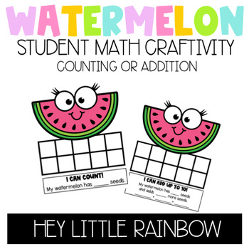 Preview of Watermelon Math Craftivity | Kindergarten Addition Student Projects 