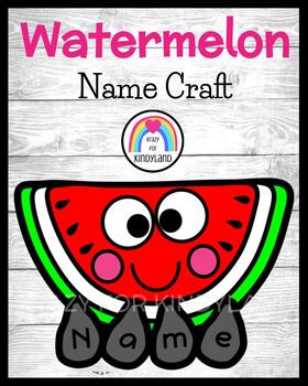 Preview of Watermelon Name Craft for Spring, Summer Literacy Center Activity