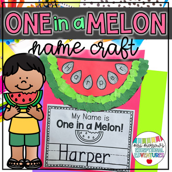 Preview of Watermelon Name Writing Craft | Back to School Torn Paper Craft 
