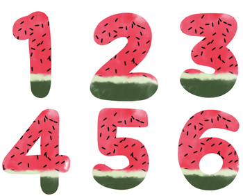 Preview of Watermelon Numbers Clipart - Personal Use