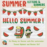 Watermelon Printable Bulletin Board Letters, Summer Printa