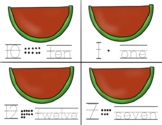 Watermelon Seed Counting Subitizing Number Word Tracing