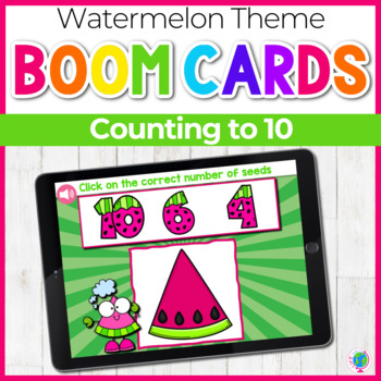 Preview of Watermelon Seeds Counting Activity | Boom Cards™ Digital Task Cards