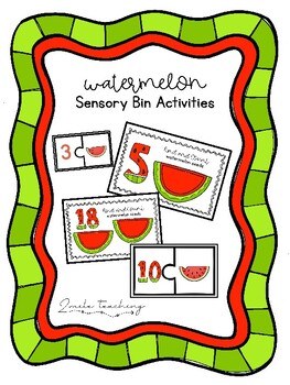 Preview of Watermelon Sensory Bin Activities