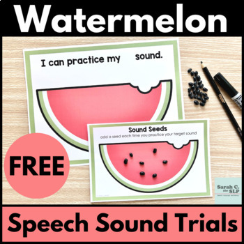 Preview of Watermelon Speech Therapy & Articulation Trials Freebie with Easel Activities