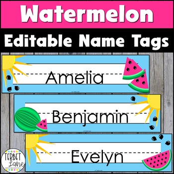 Watermelon Desk Name Tags By Terbet Lane Teachers Pay Teachers