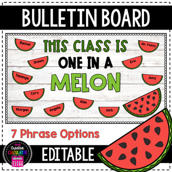 Preview of Watermelon Summer Bulletin Board Craft - [EDITABLE]