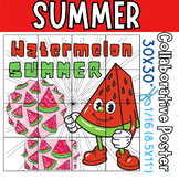 Watermelon Summer Collaborative Coloring Poster | End of The Year