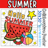Watermelon Summer Collaborative Coloring pages Poster | En