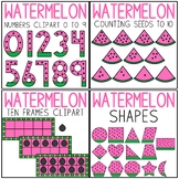 Watermelon Summer Math Clipart Bundle Numbers Counting Ten