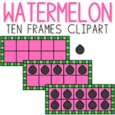 Watermelon Ten Frames Summer Math Clipart Commercial Use