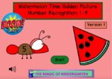 Watermelon Time~Hidden Picture Version 1~Numbers 1-9 (Boom Cards)