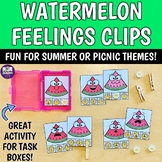 Watermelon and Sun Feeling Matching Clip Cards- Preschool 