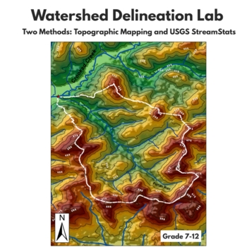 Preview of Watershed Delineation Lab - Topographic Mapping and USGS StreamStats