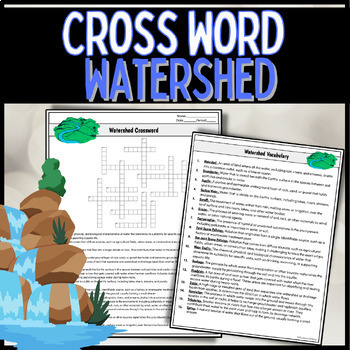 Preview of Watershed Groundwater Crossword Editable