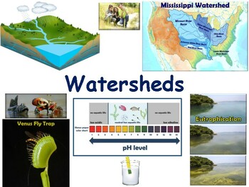 Preview of Watersheds Lesson - classroom unit, study guide, state exam prep 2023/24