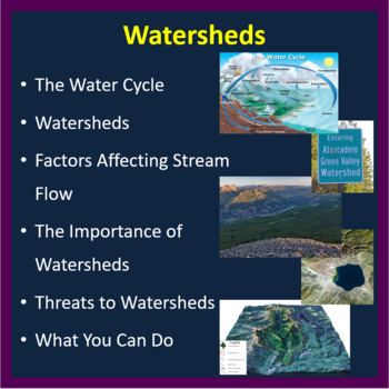 Preview of Watersheds - PowerPoint Lesson and Student Notes