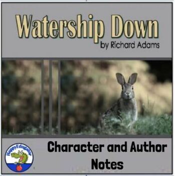 Preview of Watership Down Character and Author Notes with Easel Activity Digital and Print