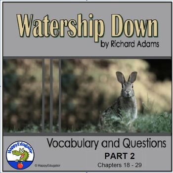 Preview of Watership Down Part II Vocabulary & Study Questions with Digital Easel Activity