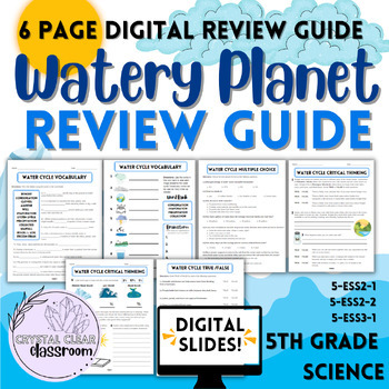 Preview of Watery Planet DIGITAL Study Guide [5TH GRADE MYSTERY SCIENCE] *SLIDES Review*