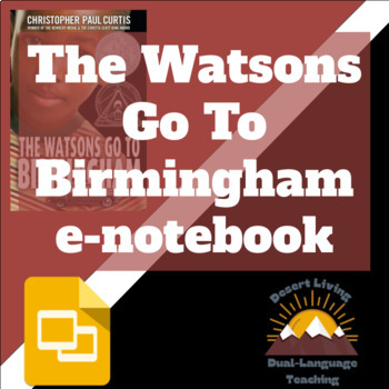 Preview of Watsons Go To Birmingham 1963 interactive digital novel study Distance Learning
