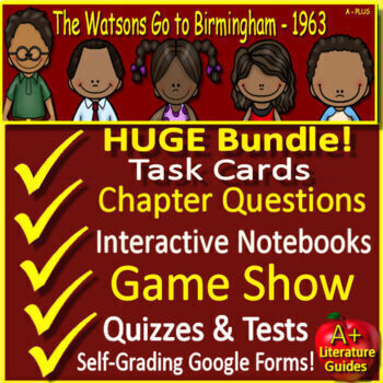 Preview of The Watsons Go to Birmingham 1963 Novel Study Test, Chapter Quizzes, Activities