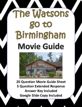 Preview of Watsons Go to Birmingham Movie Guide (2013) - Google Slide Copy Included!