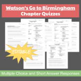 Watsons Go to Birmingham Novel Chapter Quizzes - EDITABLE