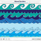 Wave Border Clip Art, Water ClipArt Border Images, Summer 