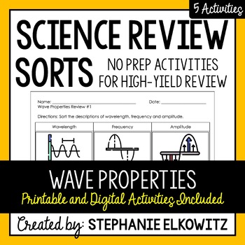 Preview of Wave Properties Review Sort | Printable, Digital & Easel