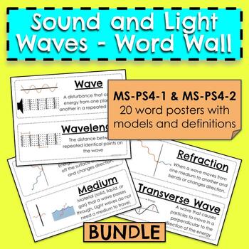 Preview of Wave Properties and Behaviors: Vocabulary Word Wall | MS-PS4-1 & MS-PS4-2