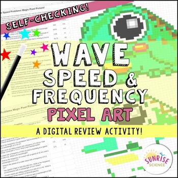 Preview of Wave Speed Frequency Wavelength Problems Pixel Art Digital Review